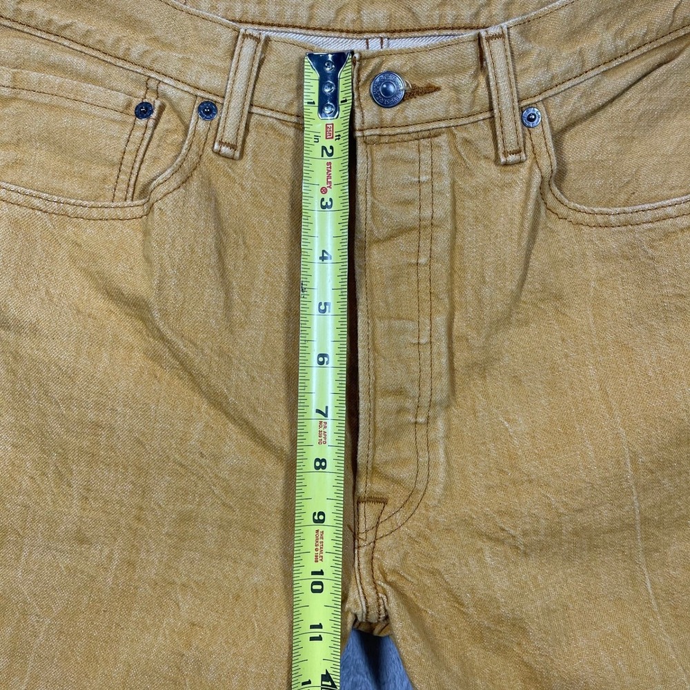 Levi's 501 Jeans Mens 31(30)x29(27) Yellow White Oak Cone Denim Button Fly - Picture 4 of 12